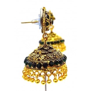 Golden Oxidized Earrings Jhumka Jhumki Jewelry Bollywood Drop Dangle Long AE25